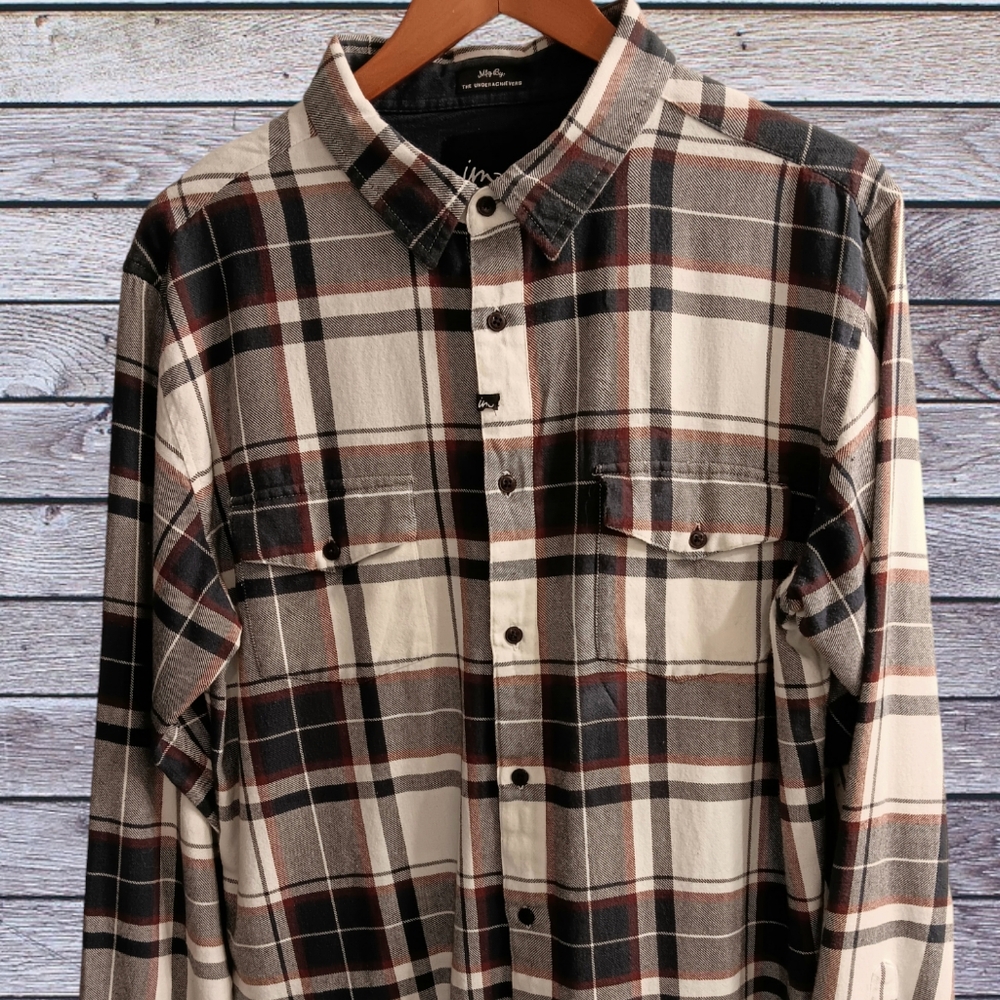 Men's Plaid Shirt Size XL Cotton L/S mfg. By The Underachievers